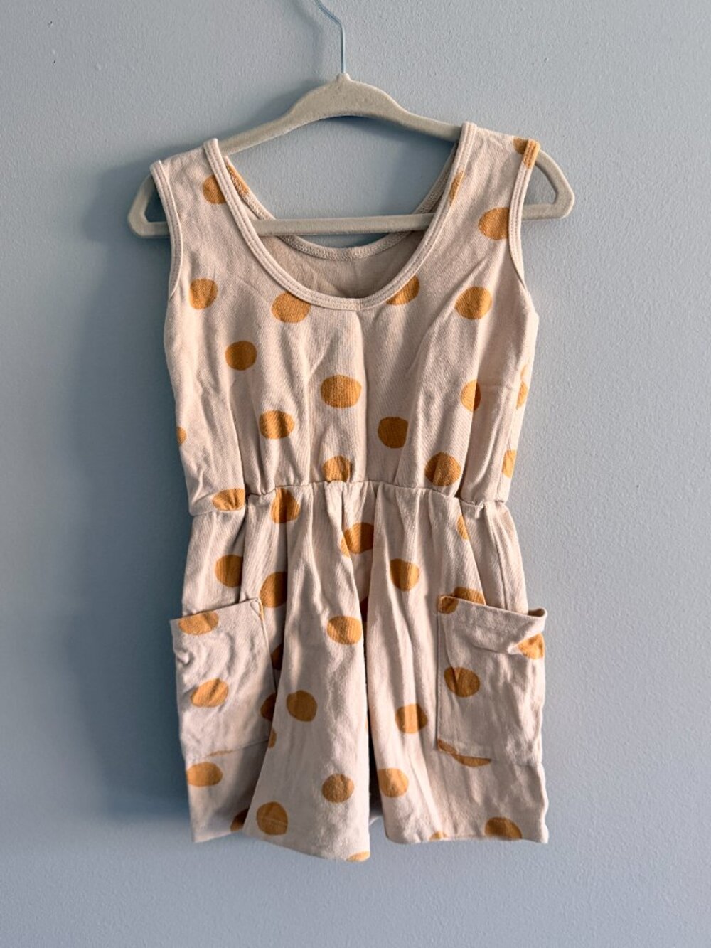 Alice + Ames The Tank Shortie Jumpsuit in Neutral Polka Dot GUC 4T - Picture 5 of 5